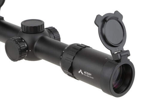 The Primary Arms scope 1-8 with ACSS reticle has a max magnification of 8x